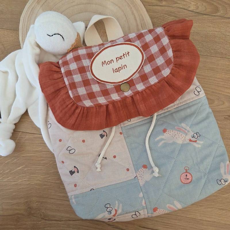 Sac à dos lapin Vichy - image 1